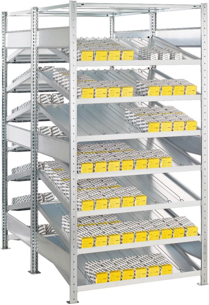 SCHULTE Schrägbodenregal GR verz.2000x1000x(2x800) mm Produktbild SCHULTE Schrägbodenregal GR verz.2000x1000x(2x800) mm