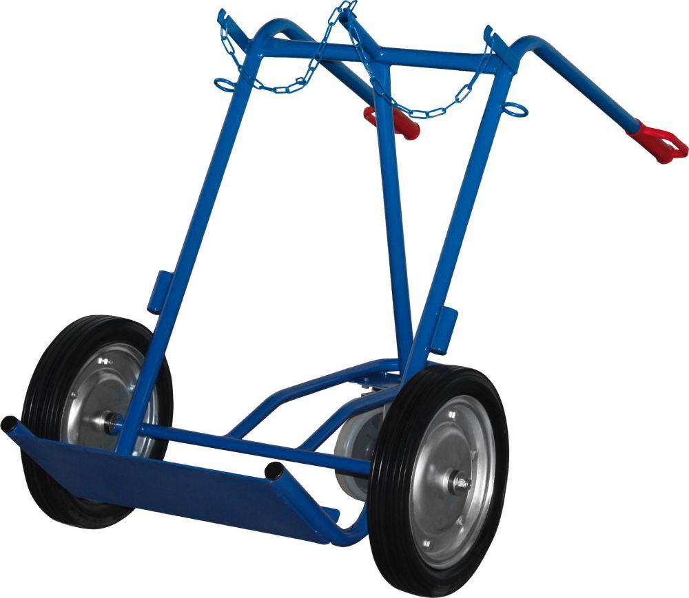 Variofit Stahlflaschenkarre 150 kg2x40-50 l Gummi, Stützr. Produktbild Variofit Stahlflaschenkarre 150 kg2x40-50 l Gummi, Stützr.