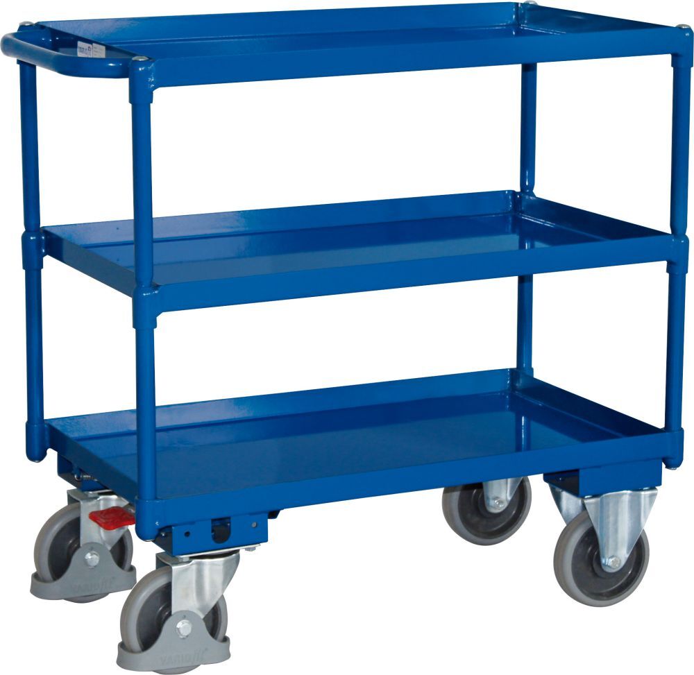 Variofit Tischwagen 400 kg 845x495 mm 3 Stahlwannen Produktbild Variofit Tischwagen 400 kg 845x495 mm 3 Stahlwannen