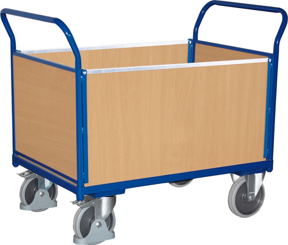 Variofit Vierwandwagen 500 kg 1000 x 650 mm Holzwände Produktbild Variofit Vierwandwagen 500 kg 1000 x 650 mm Holzwände