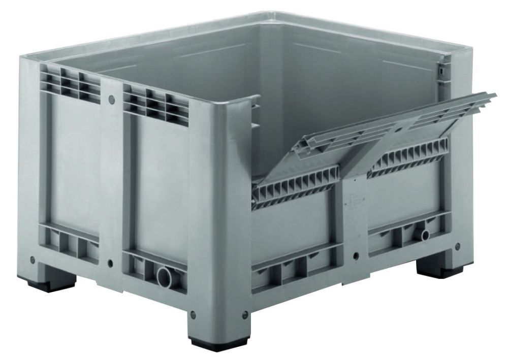 Alpha Palettenbox m.4 Füßen 1200x1000x760mm, Klappe Produktbild Alpha Palettenbox m.4 Füßen 1200x1000x760mm, Klappe