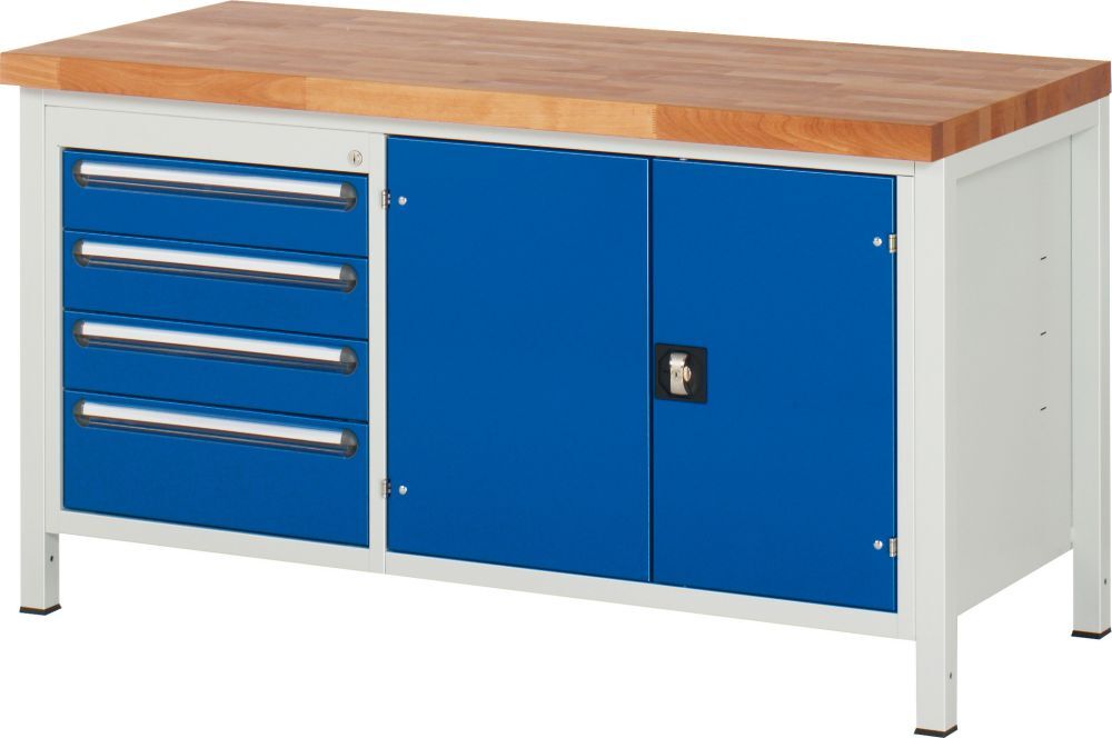 RAU Werkbank B1500xT700 gr/bl4Sb.120+180,1Tür Produktbild RAU Werkbank B1500xT700 gr/bl4Sb.120+180,1Tür