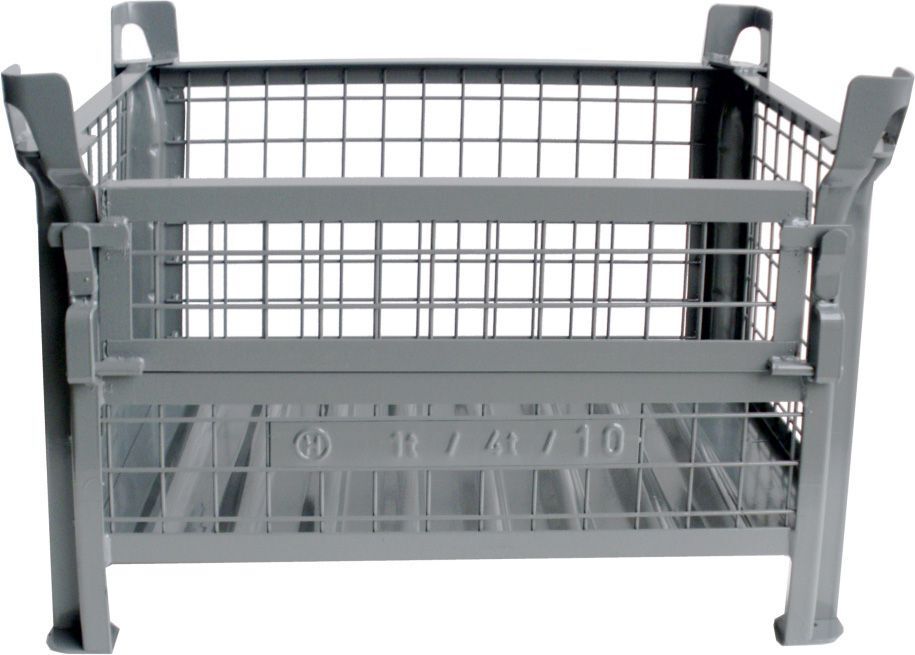Hesonwerk Gitterbehälter 1t, vzk. 800x600x600mm, Klappe Produktbild Hesonwerk Gitterbehälter 1t, vzk. 800x600x600mm, Klappe