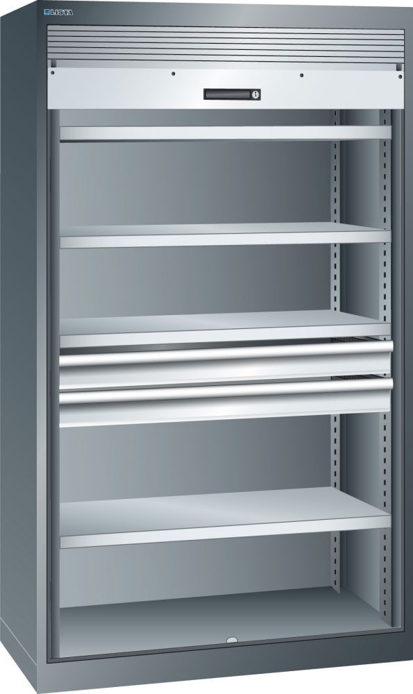 LISTA Schwerlastschrank mit Rollladen 1950 x 1100 x 641 mm Produktbild LISTA Schwerlastschrank mit Rollladen 1950 x 1100 x 641 mm