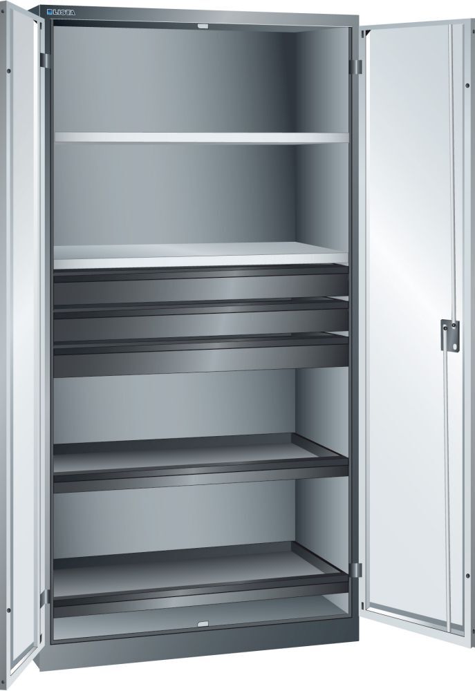 LISTA Flügeltürschrank RAL 5012 Maße 1950 x 1000 x 580 mm Produktbild LISTA Flügeltürschrank RAL 5012 Maße 1950 x 1000 x 580 mm
