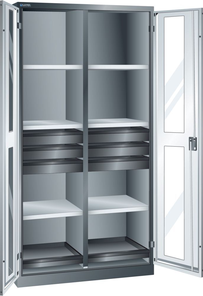 LISTA Flügeltürschrank mit 6 Verstellböden 1950 x 1000 x 580 mm Produktbild LISTA Flügeltürschrank mit 6 Verstellböden 1950 x 1000 x 580 mm