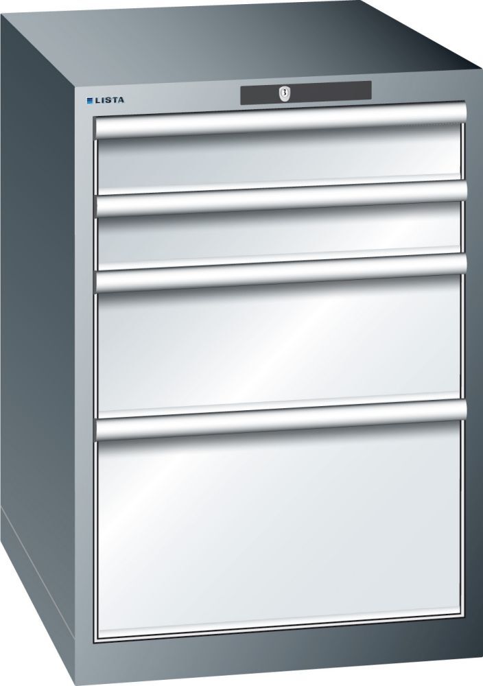 LISTA Schubladenschrank lg/lb H700,4 Schubladen Produktbild LISTA Schubladenschrank lg/lb H700,4 Schubladen