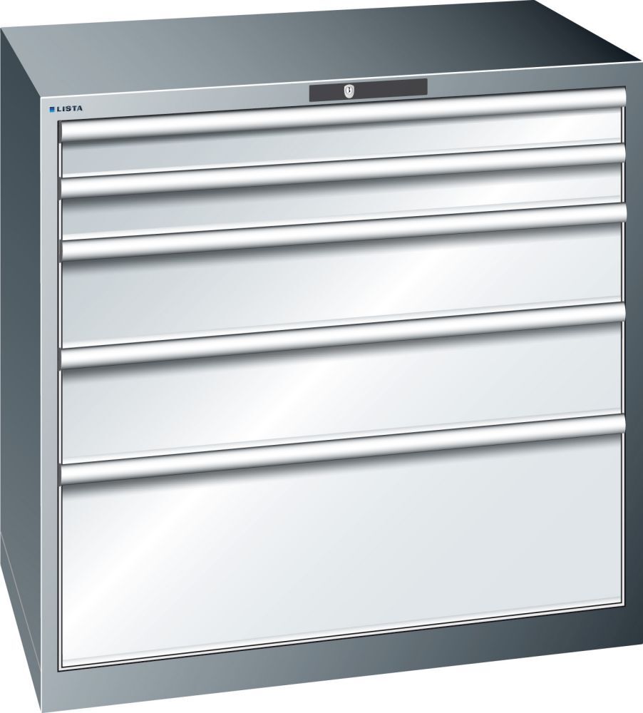 LISTA Schubladenschrank blau H1000, 5 Schubladen Produktbild LISTA Schubladenschrank blau H1000, 5 Schubladen