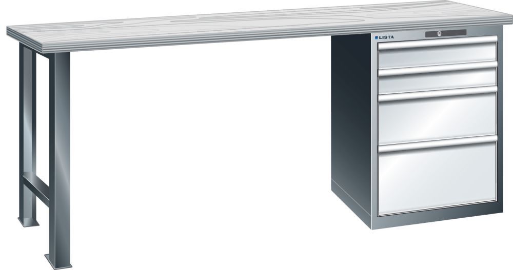 LISTA Werkbank 2000x700x840 mm Multiplex40,1Schr.4SL,grm LISTA Werkbank 2000x700x840 mm Multiplex40,1Schr.4SL,grm