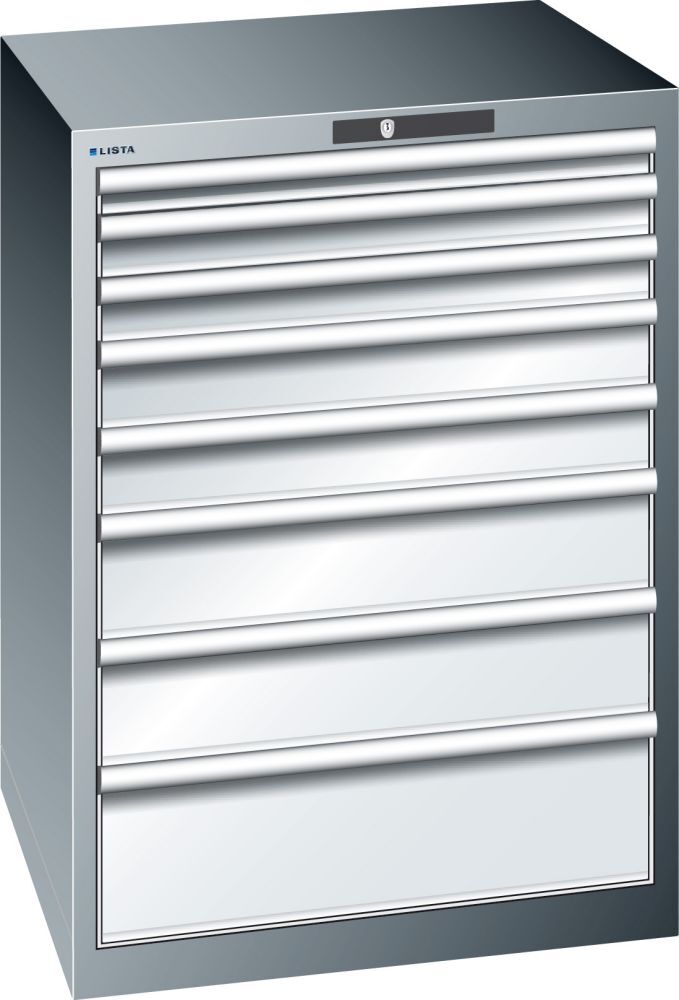 LISTA Schubladenschrank gm/lg H1000, 8 Schubladen Produktbild LISTA Schubladenschrank gm/lg H1000, 8 Schubladen