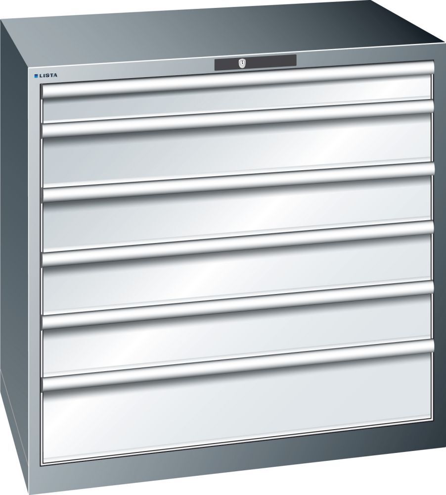 LISTA Schubladenschrank grau H1000, 6 Schubladen Produktbild LISTA Schubladenschrank grau H1000, 6 Schubladen