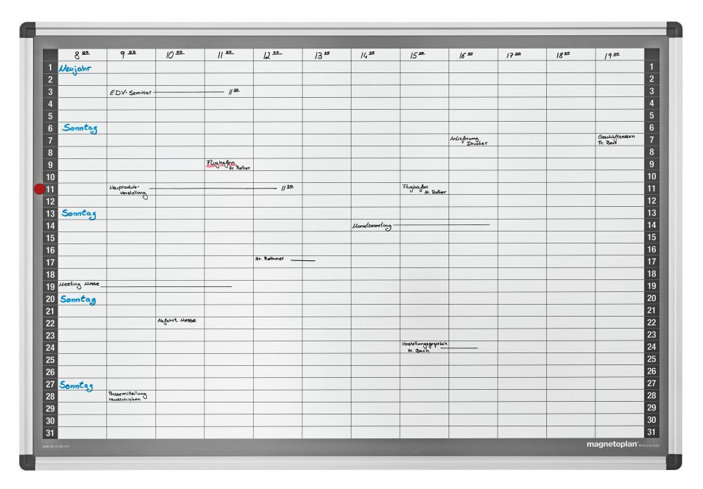 Magnetoplan Monatsplaner 12x31 FelderAbm. 920 x 625 mm Produktbild Magnetoplan Monatsplaner 12x31 FelderAbm. 920 x 625 mm