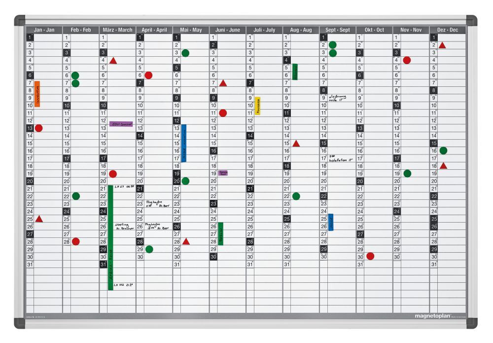Magnetoplan Jahresplaner 12x37 FelderAbm. 920 x 625 mm Produktbild Magnetoplan Jahresplaner 12x37 FelderAbm. 920 x 625 mm