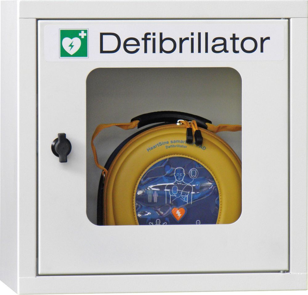 Pavoy Hängeschrank für Defibrilator lichtgrau 400 x 400 x 220 mm Produktbild Pavoy Hängeschrank für Defibrilator lichtgrau 400 x 400 x 220 mm
