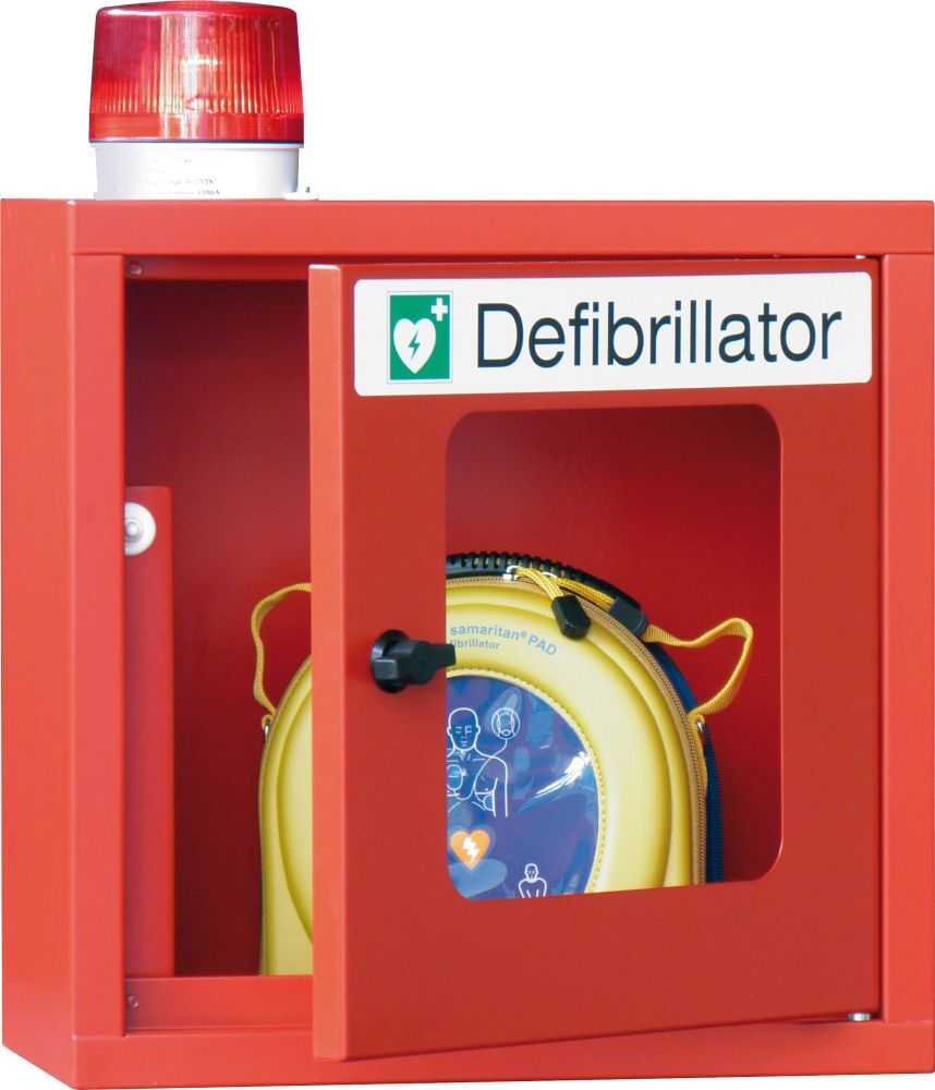 Pavoy Hängeschrank aus Stahlblech für Defibrilator 400 x 400 x 220 mm Produktbild Pavoy Hängeschrank aus Stahlblech für Defibrilator 400 x 400 x 220 mm
