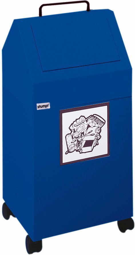 Stumpf Wertstoffsammler 45l fahrbar, blau Produktbild Stumpf Wertstoffsammler 45l fahrbar, blau