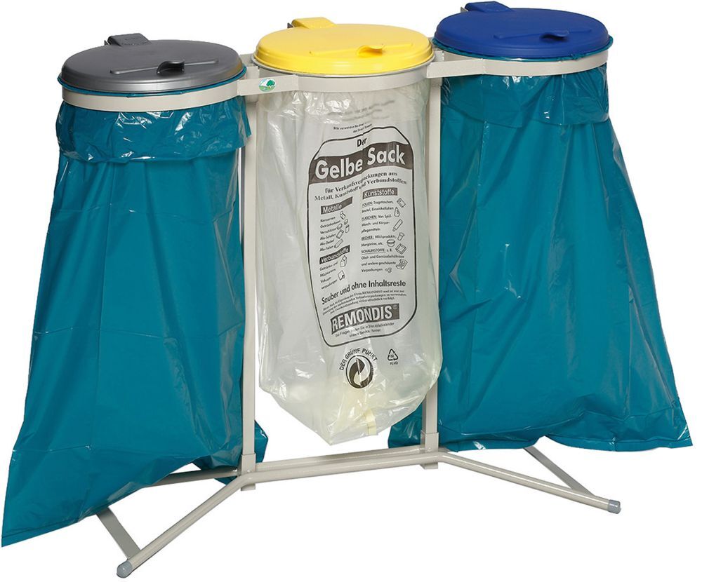 Var Abfallsammler 3x120 l verz. stationär H980 mm Produktbild Var Abfallsammler 3x120 l verz. stationär H980 mm