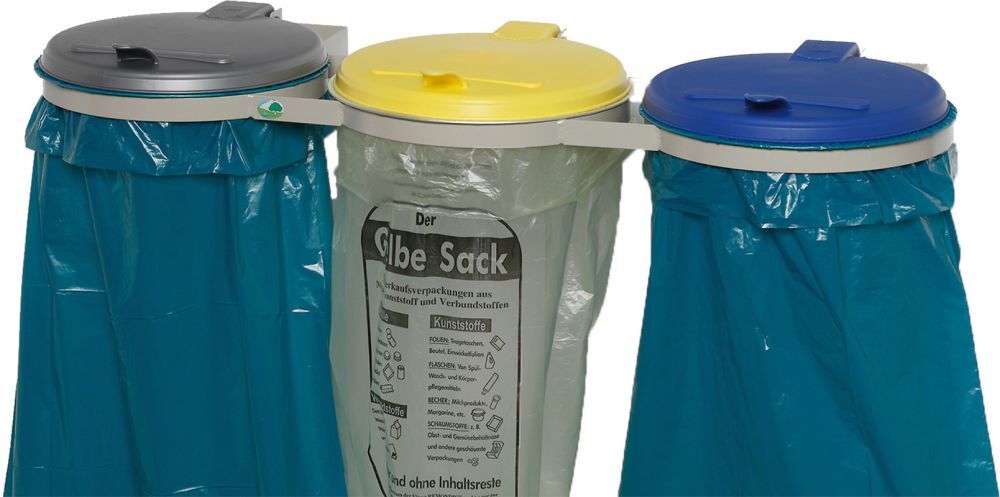 Var Abfallsammler 3-fach verz. Wandbef. KS-Deckel Produktbild Var Abfallsammler 3-fach verz. Wandbef. KS-Deckel