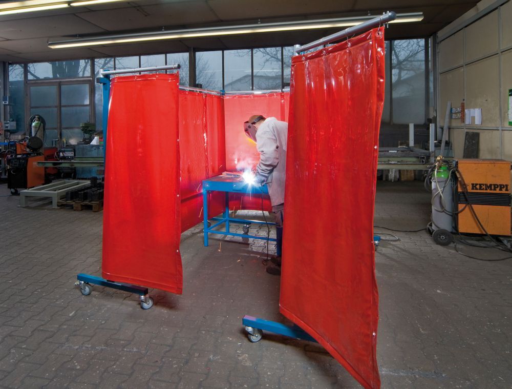 TransTac Schutzwand fahrbar dunkelgrün matt Produktbild TransTac Schutzwand fahrbar dunkelgrün matt
