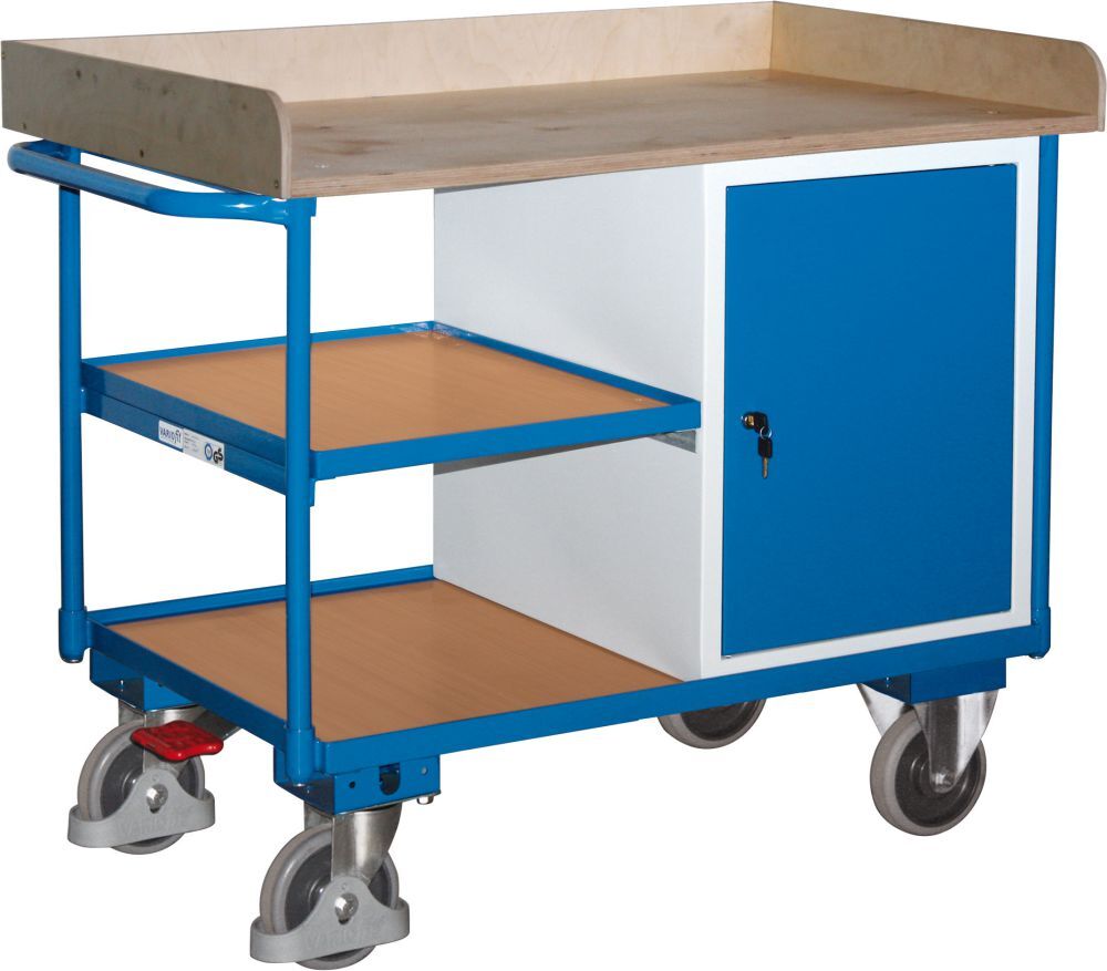 Variofit Werkstattwagen 400 kg 1 Schrank 3 Ladeflächen Produktbild Variofit Werkstattwagen 400 kg 1 Schrank 3 Ladeflächen
