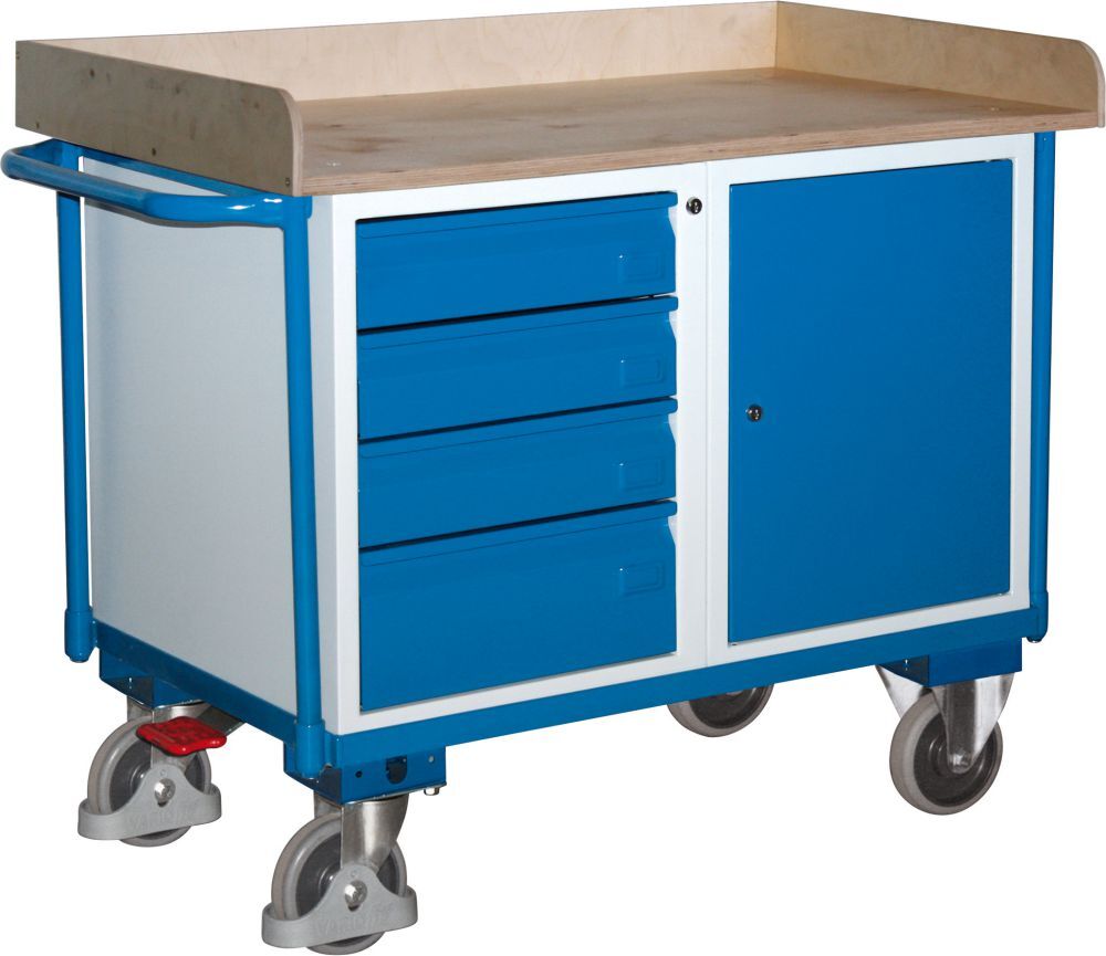 Variofit Werkstattwagen 400 kg 1 Schrank 4 Schubladen Produktbild Variofit Werkstattwagen 400 kg 1 Schrank 4 Schubladen