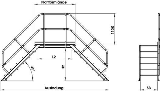Günzburger Überstieg 5 Stufen B 600 mm Günzburger Überstieg 5 Stufen B 600 mm