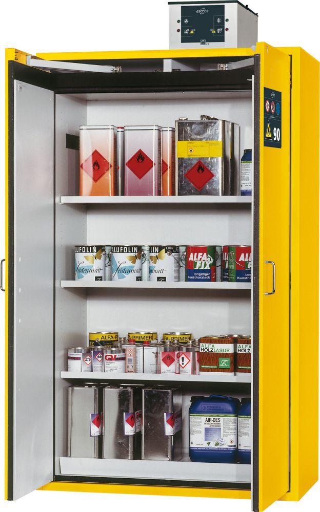 Asecos Gefahrstoffschrank S-Clas90B1200mm, 3FB, LB+BAW, R1004 Produktbild Asecos Gefahrstoffschrank S-Clas90B1200mm, 3FB, LB+BAW, R1004