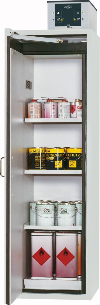 Asecos Gefahrstoffschrank S-Clas90B600mm, 3FB, LB+BAW, R7035 Produktbild Asecos Gefahrstoffschrank S-Clas90B600mm, 3FB, LB+BAW, R7035
