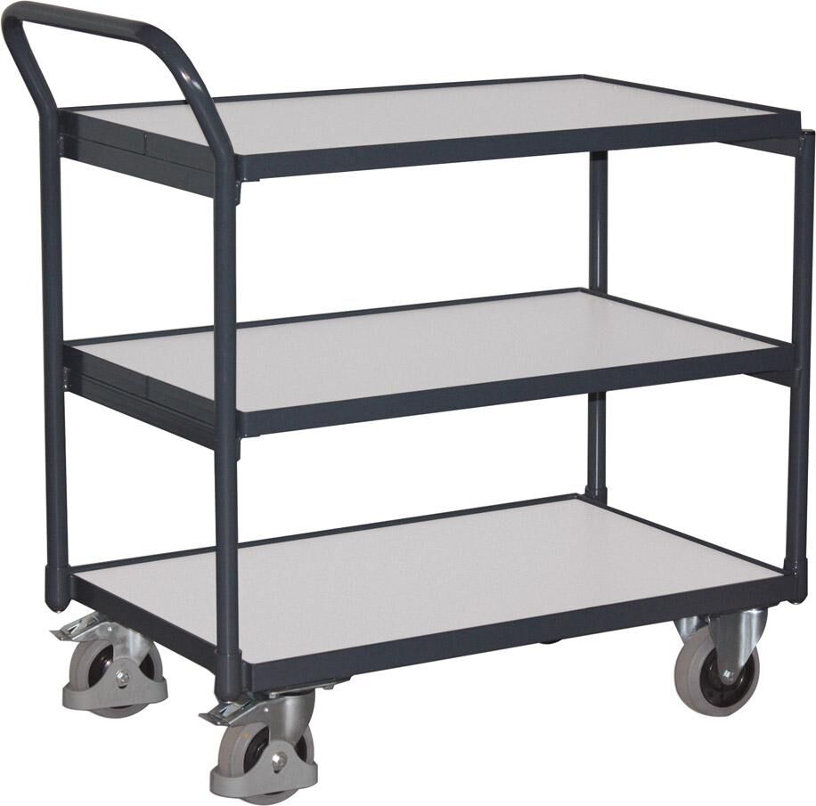 Variofit Tischwagen 3 Ladeflächen, ESD 975 x 524 x 980 mm Produktbild Variofit Tischwagen 3 Ladeflächen, ESD 975 x 524 x 980 mm