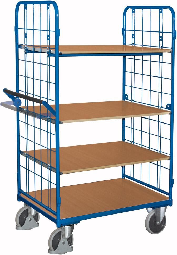 Etagenwagen hoch mit Totmannbremse 4 Böden Produktbild Etagenwagen hoch mit Totmannbremse 4 Böden