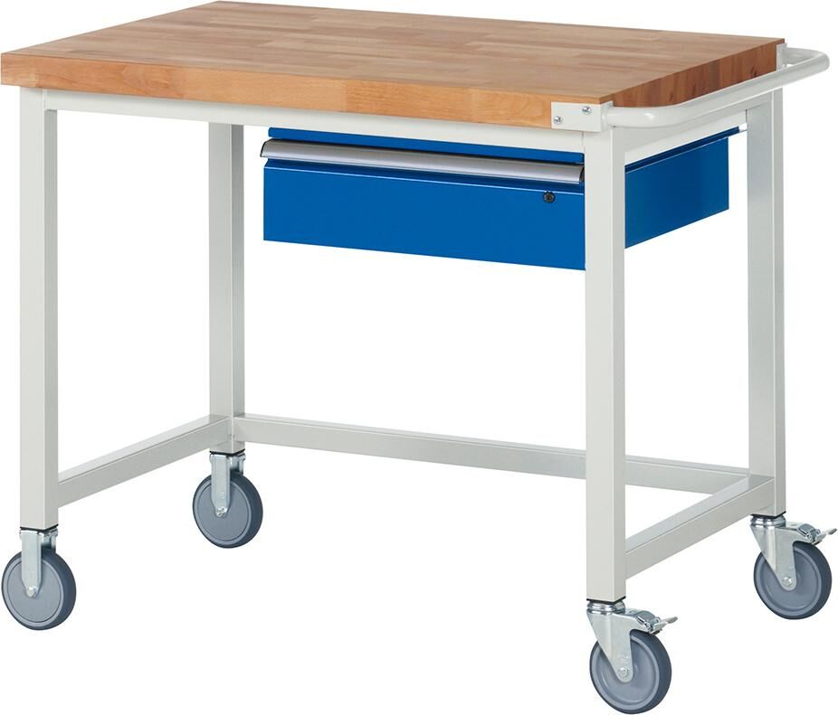 Rau Fahrbare Werkbank Modell 8001 1000 x 700 x 880 mm Buche-Massiv Produktbild Rau Fahrbare Werkbank Modell 8001 1000 x 700 x 880 mm Buche-Massiv