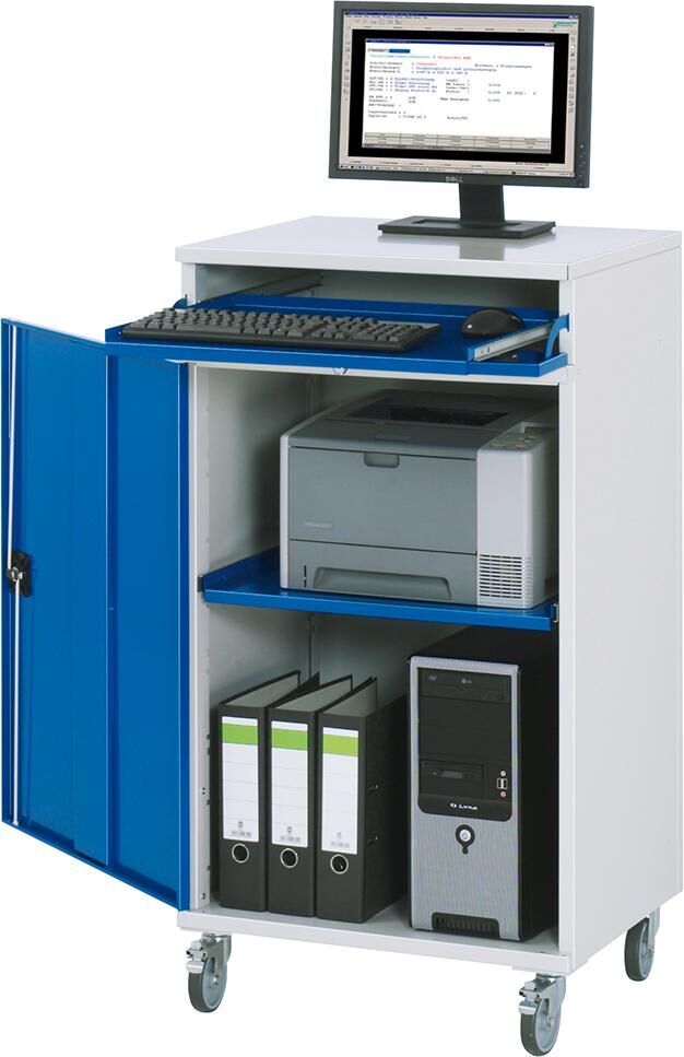 RAU Computer-Schrank 650x520x1185 7035/5010 Produktbild RAU Computer-Schrank 650x520x1185 7035/5010