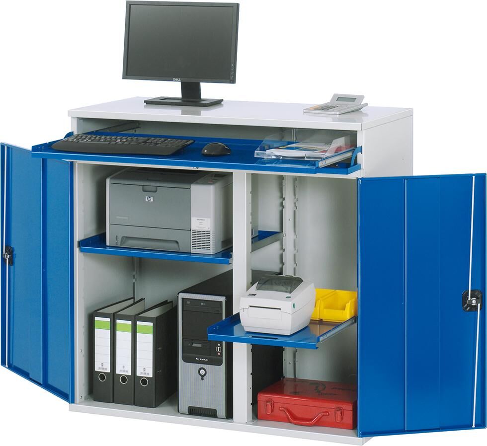 RAU Computer-Schrank 1100x520x1060 7035/5010 Produktbild RAU Computer-Schrank 1100x520x1060 7035/5010