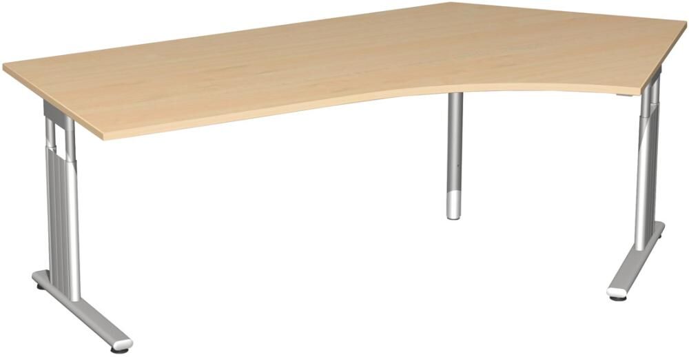 Geramöbel PC-Schreibtisch rechts 680–800x2166x800/1130 mm Nussbaum Produktbild Geramöbel PC-Schreibtisch rechts 680–800x2166x800/1130 mm Nussbaum