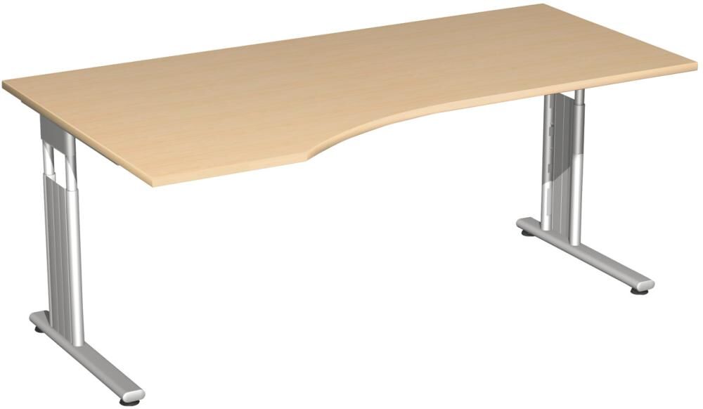Geramöbel PC-Schreibtisch l Weiß 1800x800-1000x680 Weiß Produktbild Geramöbel PC-Schreibtisch l Weiß 1800x800-1000x680 Weiß