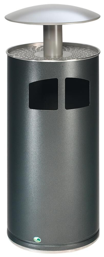 Var Abfallsammler m. Ascher m.Dach silber Produktbild Var Abfallsammler m. Ascher m.Dach silber