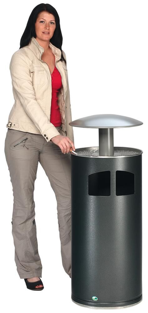 Var Abfallsammler m. Ascher m.Dach silber Produktbild Var Abfallsammler m. Ascher m.Dach silber bild 3