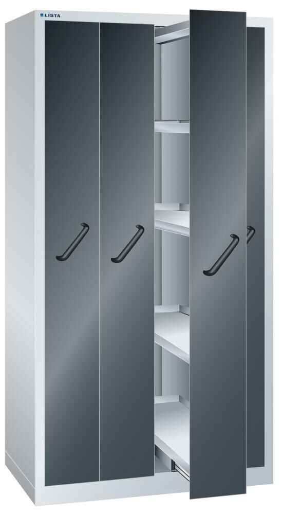LISTA Vertikalauszugschrank m. 4 Ausz.,RAL7035/5012 LISTA Vertikalauszugschrank m. 4 Ausz.,RAL7035/5012