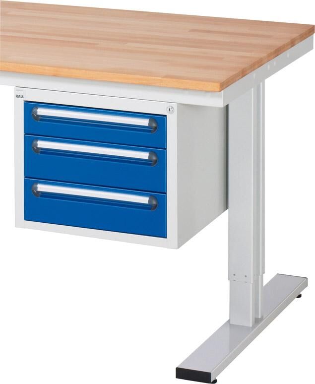 RAU Unterbau-Container für Werktische Serie adlatus 300 3 Schubladen 480x600x395mm Produktbild RAU Unterbau-Container für Werktische Serie adlatus 300 3 Schubladen 480x600x395mm