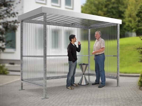 Wsm Raucherraum Jena verzinkt Seitenwand Polycarbonat Produktbild Wsm Raucherraum Jena verzinkt Seitenwand Polycarbonat