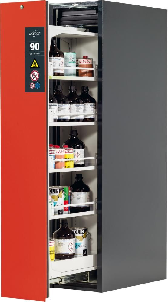 Asecos Sicherheitsschrank V-Line 449x1966 mm Tür rot 4FB Produktbild Asecos Sicherheitsschrank V-Line 449x1966 mm Tür rot 4FB