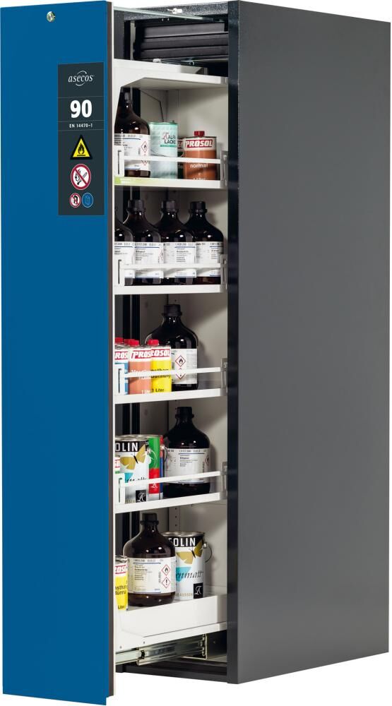 Asecos Sicherheitsschrank V-Line 449x1966 mm Tür blau 4FB Asecos Sicherheitsschrank V-Line 449x1966 mm Tür blau 4FB