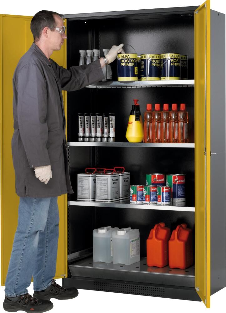Asecos Chemikalienschrank 1055x1950 mm 2 Türen gelb Produktbild Asecos Chemikalienschrank 1055x1950 mm 2 Türen gelb
