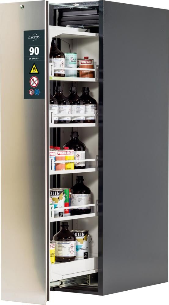 Asecos Sicherheitsschrank V-Line 449x1966 mm komplett grau 4FB Asecos Sicherheitsschrank V-Line 449x1966 mm komplett grau 4FB