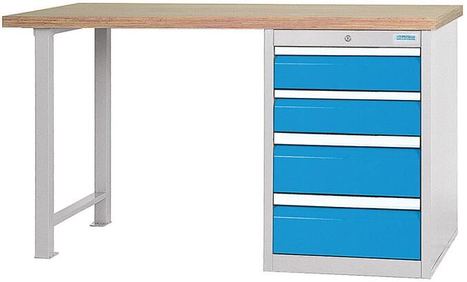 Bedrunka+Hirth Reihenwerkbank mit 4 Schubladen sowie Schubladenblock Produktbild Bedrunka+Hirth Reihenwerkbank mit 4 Schubladen sowie Schubladenblock