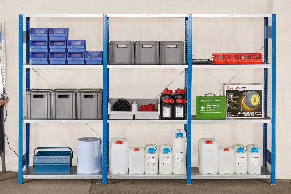 Steckregal Anbaufeld 2000 x 1000 x 600 mm RAL5010 Produktbild Steckregal Anbaufeld 2000 x 1000 x 600 mm RAL5010 bild 3