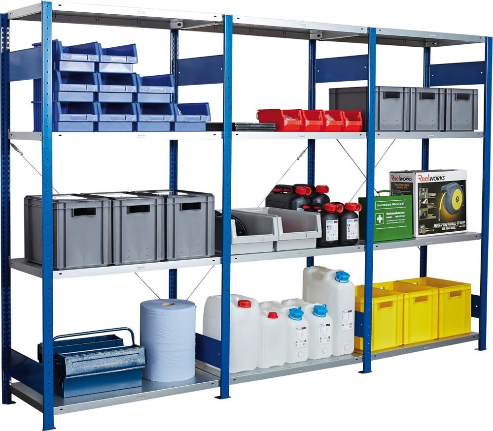 Steckregal Anbaufeld 2000 x 1000 x 600 mm RAL5010 Produktbild Steckregal Anbaufeld 2000 x 1000 x 600 mm RAL5010