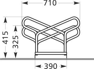 wsm Bügelparker,zweiseitig L1050mm,6EP,vzk.,geschw. wsm Bügelparker,zweiseitig L1050mm,6EP,vzk.,geschw.