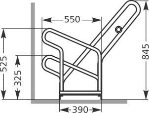 Wsm Fahrradständer Anlehnparker einseitig L1000mm,2EP,vzk. Wsm Fahrradständer Anlehnparker einseitig L1000mm,2EP,vzk.