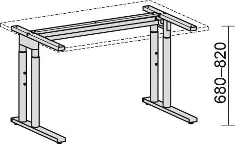Geramöbel PC-Schreibtisch l Nußbaum1800x800/1000,680-820 Geramöbel PC-Schreibtisch l Nußbaum1800x800/1000,680-820